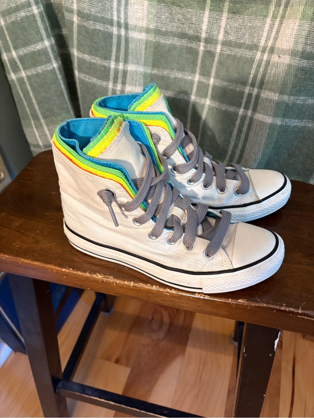 Converse stacked four layer neon body all star high top sneakers 7